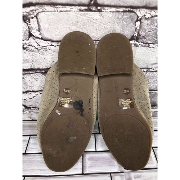 Lucky Brand Coryna Taupe Suede Leather Slip On Mules Flats Women Sz 7M US/37.5EU - Picture 6 of 16